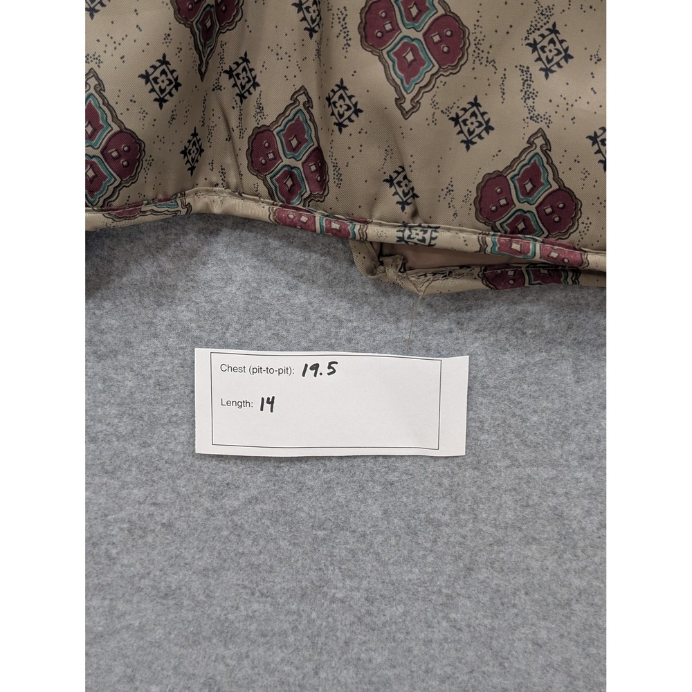 Berman's Padded Vest Small Thinsulate Thermal Full Zip‎ Patterned Sleeveless - Picture 5 of 5